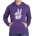thumbnail image 1 of Women's Word Art Hooded Sweatshirt - Peace Out, 1 of 2