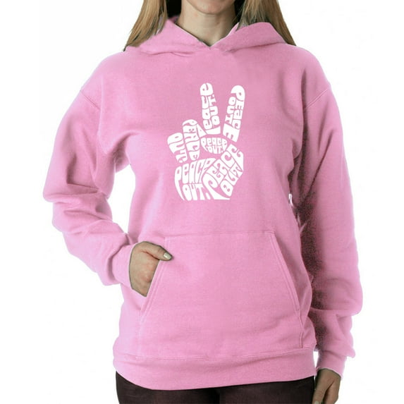 Women's Word Art Hooded Sweatshirt - Peace Out