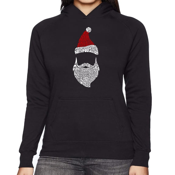 Women's Word Art Hooded Sweatshirt - Santa Claus