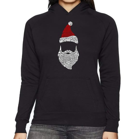 Women's Word Art Hooded Sweatshirt - Santa Claus