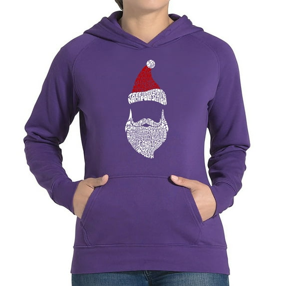 Women's Word Art Hooded Sweatshirt - Santa Claus