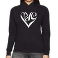 thumbnail image 1 of Women's Word Art Hooded Sweatshirt - Script Love Heart, 1 of 2