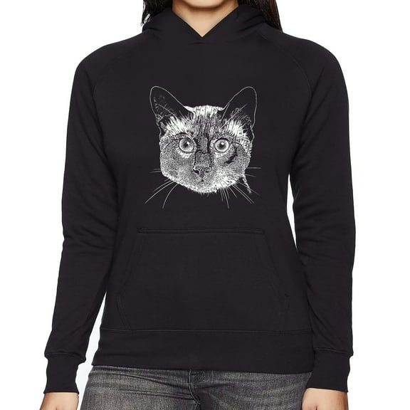 Women's Word Art Hooded Sweatshirt - Siamese Cat