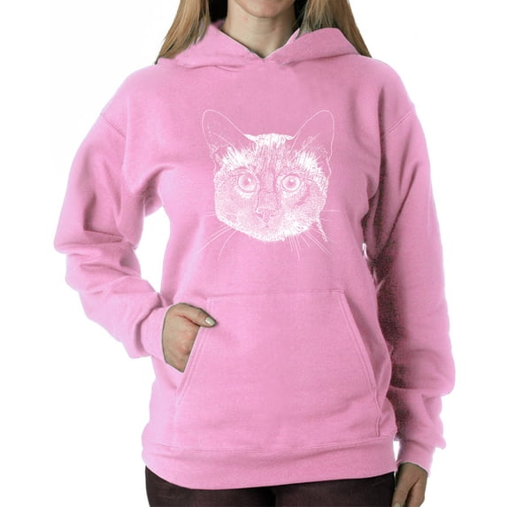 Women's Word Art Hooded Sweatshirt - Siamese Cat