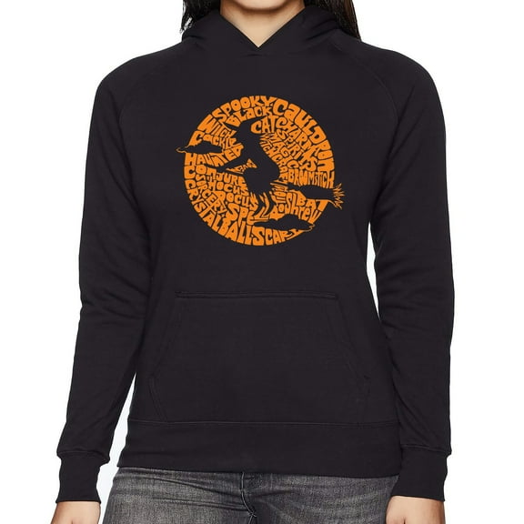 Women's Word Art Hooded Sweatshirt - Spooky Witch
