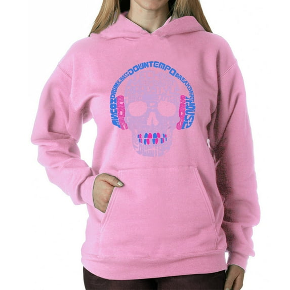 Women's Word Art Hooded Sweatshirt - Styles of EDM Music