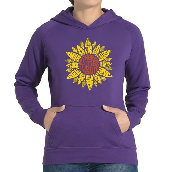 Women's Word Art Hooded Sweatshirt - Sunflower