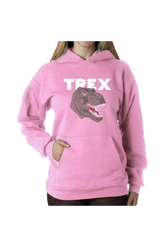 Women's Word Art Hooded Sweatshirt - T-Rex Head
