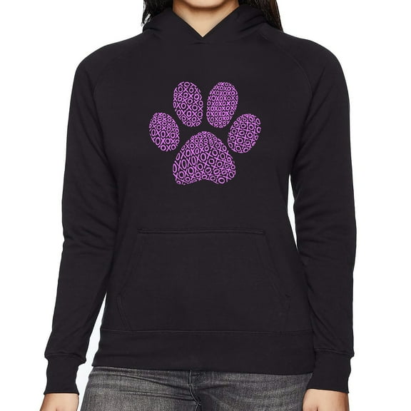 Women's Word Art Hooded Sweatshirt - XOXO Dog Paw