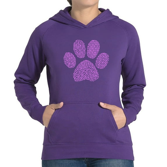 Women's Word Art Hooded Sweatshirt - XOXO Dog Paw