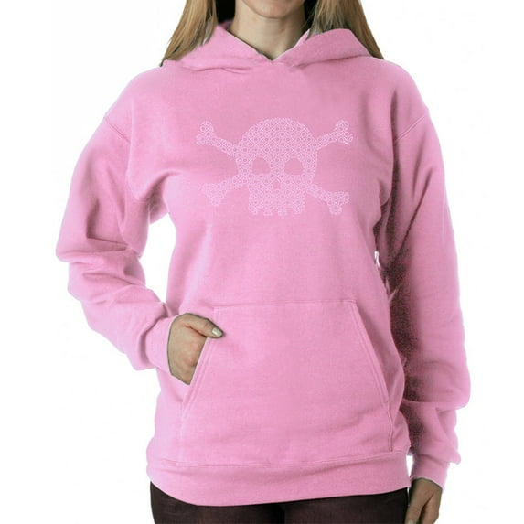 Women's Word Art Hooded Sweatshirt - XOXO Skull