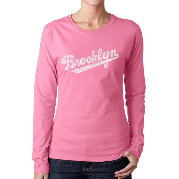 Women's Word Art Long Sleeve T-Shirt - Brooklyn Neighborhoods