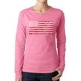 thumbnail image 1 of Women's Word Art Long Sleeve T-Shirt - Fireworks American Flag, 1 of 2