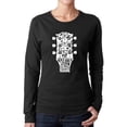 thumbnail image 1 of Women's Word Art Long Sleeve T-Shirt - Guitar Head Music Genres, 1 of 2