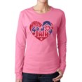 thumbnail image 1 of Women's Word Art Long Sleeve T-Shirt - July 4th Heart, 1 of 2