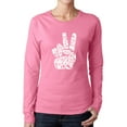 thumbnail image 1 of Women's Word Art Long Sleeve T-Shirt - Peace Out, 1 of 2