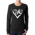 thumbnail image 1 of Women's Word Art Long Sleeve T-Shirt - Script Love Heart, 1 of 2