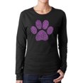thumbnail image 1 of Women's Word Art Long Sleeve T-Shirt - XOXO Dog Paw, 1 of 2