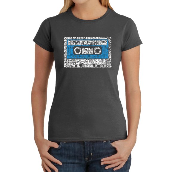 Women's Word Art T-Shirt - 80s One Hit Wonders