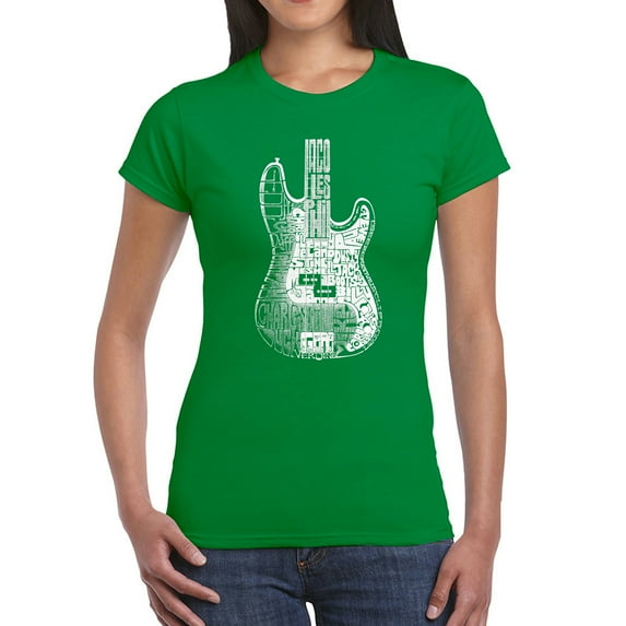 Women's Word Art T-Shirt - Bass Guitar