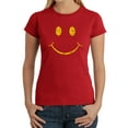 thumbnail image 1 of Women's Word Art T-Shirt - Be Happy Smiley Face, 1 of 2
