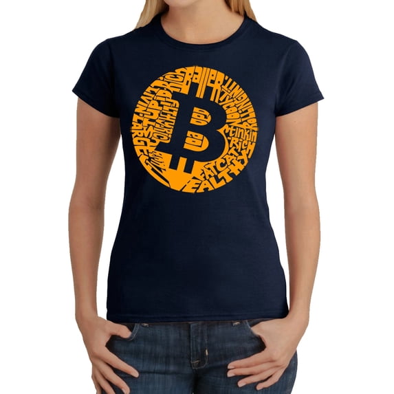 Women's Word Art T-Shirt - Bitcoin