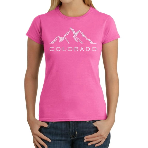 Women's Word Art T-Shirt - Colorado Ski Towns