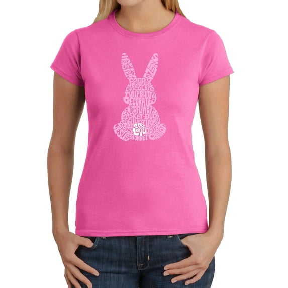 Women's Word Art T-Shirt - Easter Bunny