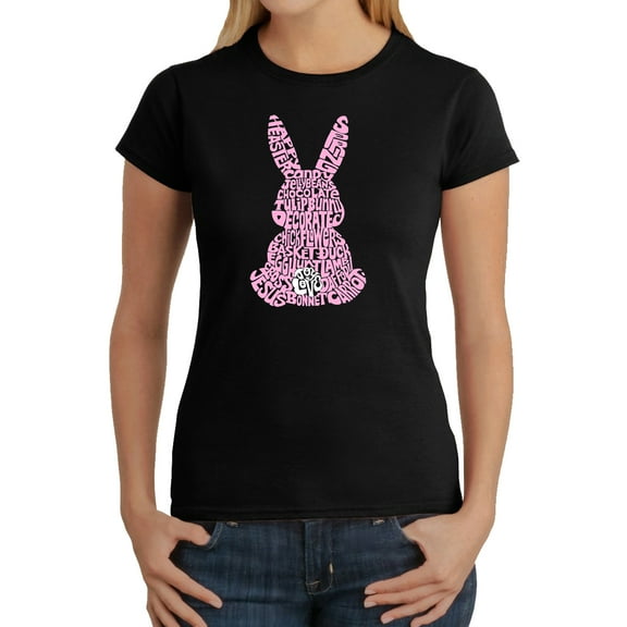 Women's Word Art T-Shirt - Easter Bunny