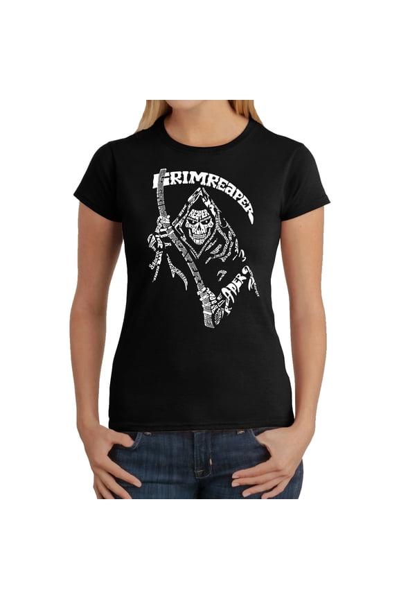 Women's Word Art T-Shirt - Grim Reaper