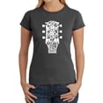 thumbnail image 1 of Women's Word Art T-Shirt - Guitar Head Music Genres, 1 of 2
