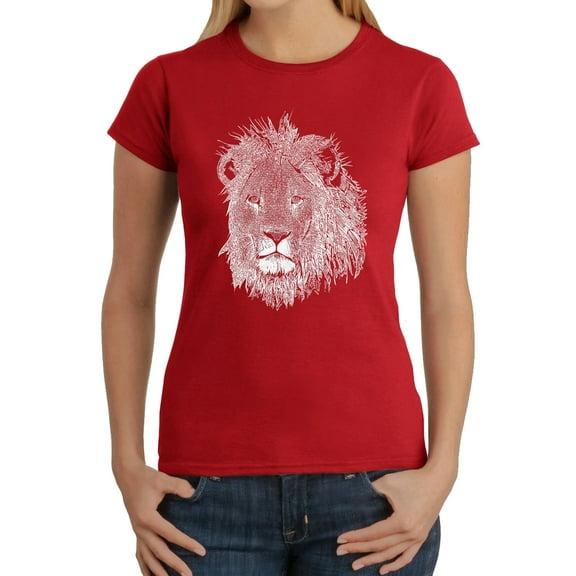 Women's Word Art T-Shirt - Lion