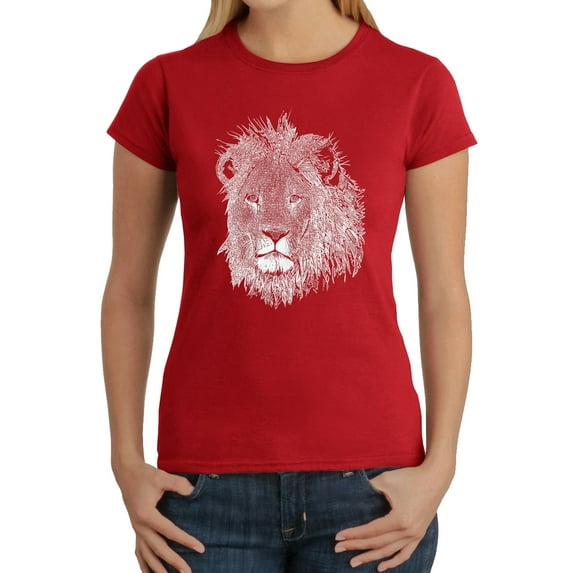 Women's Word Art T-Shirt - Lion