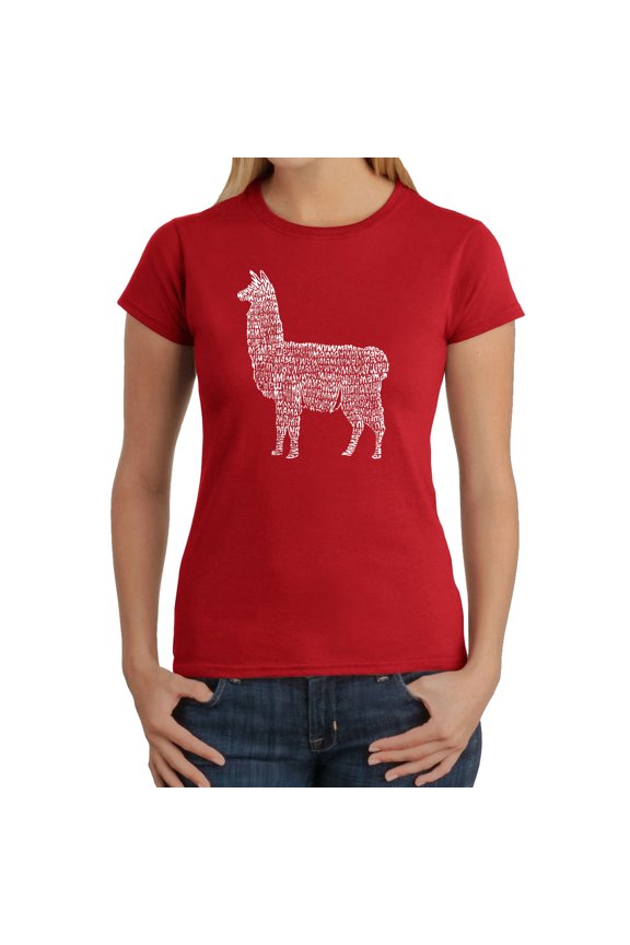Women's Word Art T-Shirt - Llama Mama