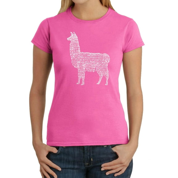 Women's Word Art T-Shirt - Llama Mama