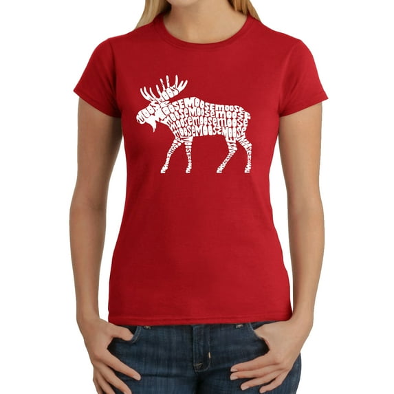 Women's Word Art T-Shirt - Moose