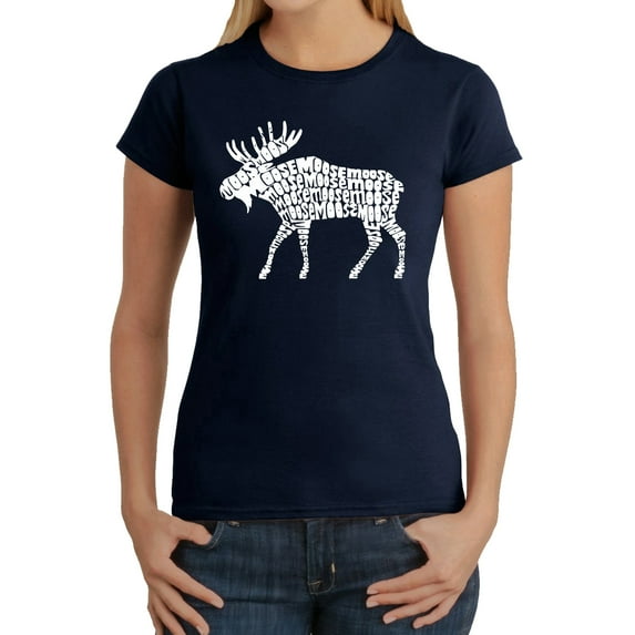 Women's Word Art T-Shirt - Moose