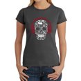 thumbnail image 1 of Women's Word Art T-Shirt - Music Notes Skull, 1 of 2