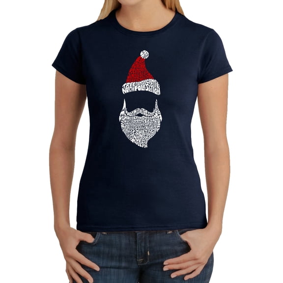 Women's Word Art T-Shirt - Santa Claus