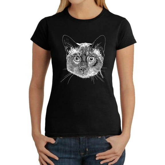 Women's Word Art T-Shirt - Siamese Cat