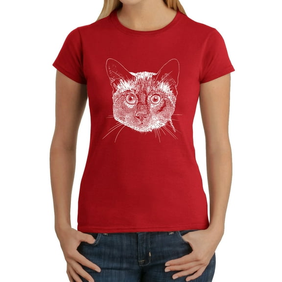 Women's Word Art T-Shirt - Siamese Cat