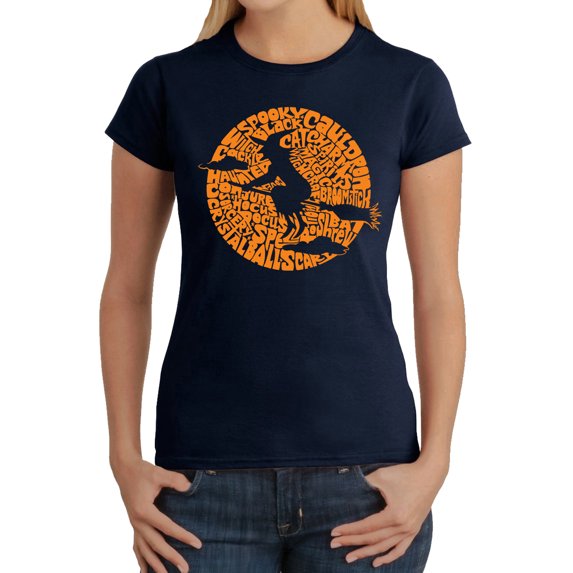 Women's Word Art T-Shirt - Spooky Witch