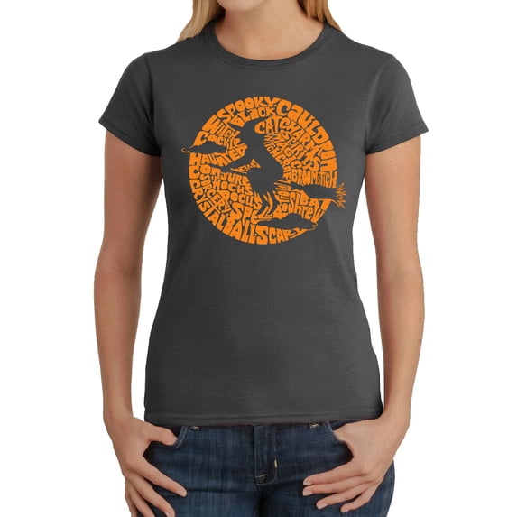 Women's Word Art T-Shirt - Spooky Witch