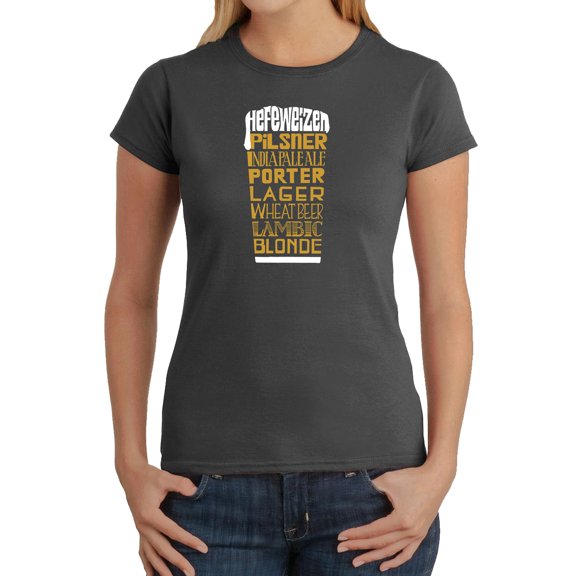 Women's Word Art T-Shirt - Styles of Beer