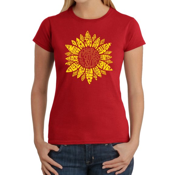 Women's Word Art T-Shirt - Sunflower
