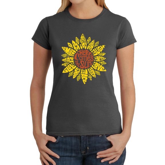 Women's Word Art T-Shirt - Sunflower