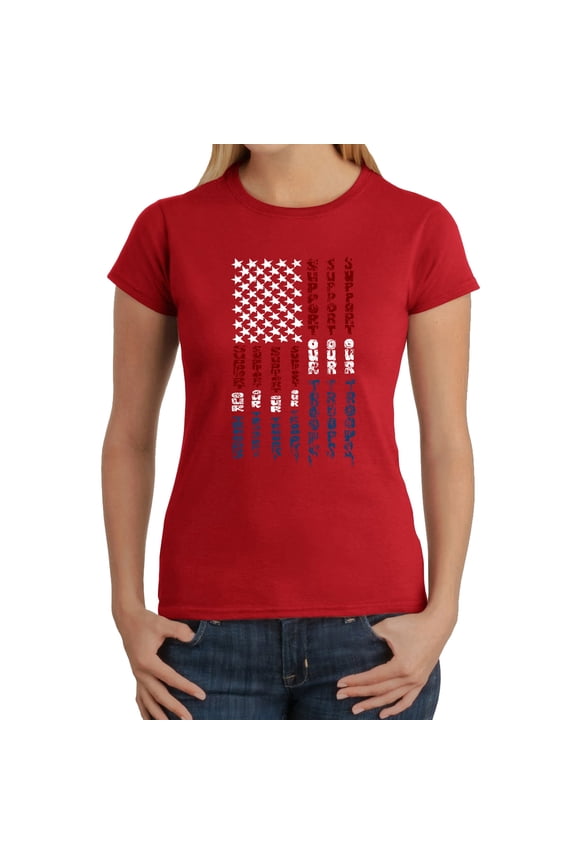 Women's Word Art T-Shirt - Support our Troops