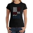 thumbnail image 1 of Women's Word Art T-Shirt - Support our Troops, 1 of 2