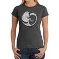 thumbnail image 1 of Women's Word Art T-Shirt - Yin Yang Cat, 1 of 2