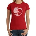 thumbnail image 1 of Women's Word Art T-Shirt - Yin Yang Cat, 1 of 2